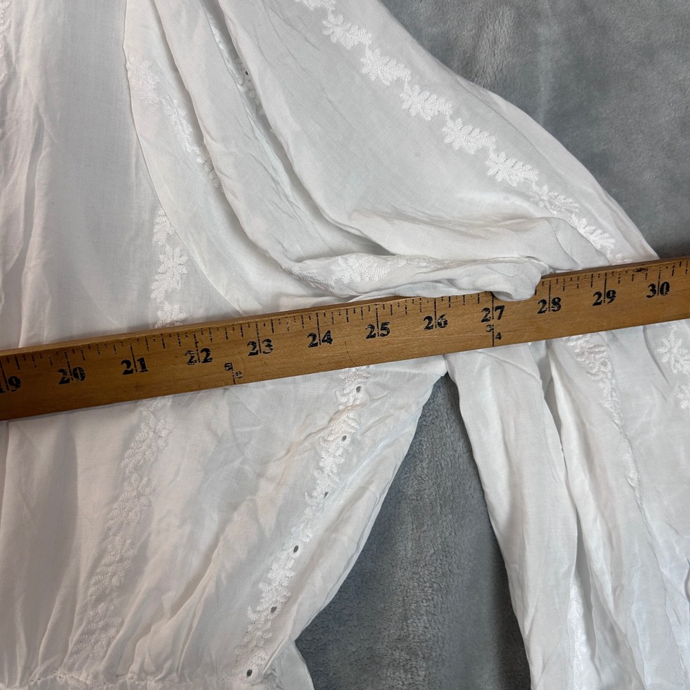 Torrid Boho Women Maxi Dress White Puff Sleeve Button Front  2X 18-20 NWT - Picture 4 of 10